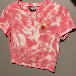 Zumies pink tie dye crop top